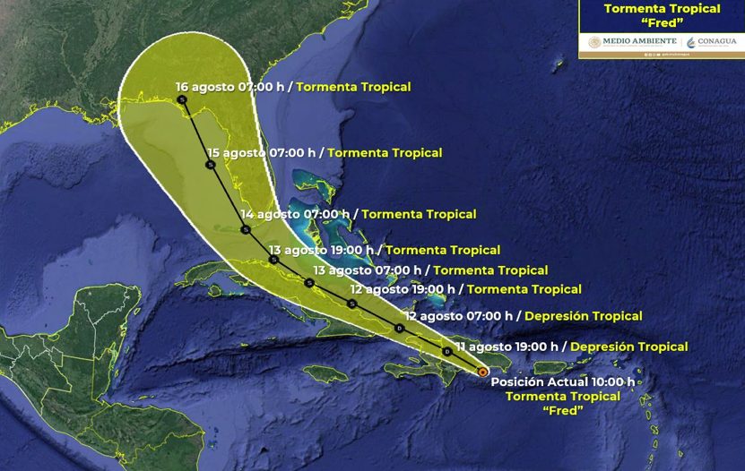 Conagua Esta será la trayectoria de la tormenta tropical "Fred"